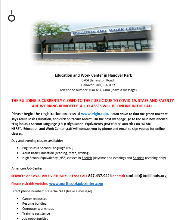 Education and Work Center